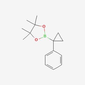 4,4,5,5-Tetramethyl-2-(1-phenylcyclopropyl)-1,3,2-dioxaborolane chemical structure (CAS 1314495-37-8)