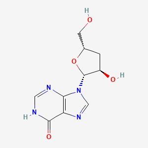 9-((2R,3R,5S)-3-Hydroxy-5-(hydroxymethyl)tetrahydrofuran-2-yl)-9H-purin-6-ol chemical structure (CAS 13146-72-0)
