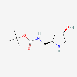 tert-Butyl (((2R,4R)-4-hydroxypyrrolidin-2-yl)methyl)carbamate chemical structure (CAS 1314605-34-9)
