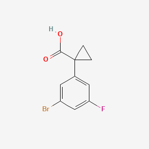 1-(3-Bromo-5-fluorophenyl)cyclopropane-1-carboxylic acid chemical structure (CAS 1314649-82-5)