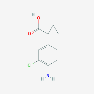 1-(4-Amino-3-chlorophenyl)cyclopropanecarboxylic acid chemical structure (CAS 1314738-42-5)