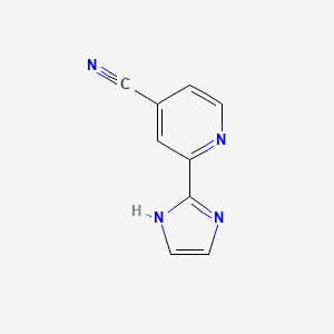 2-(1H-Imidazol-2-yl)isonicotinonitrile chemical structure (CAS 1314974-64-5)