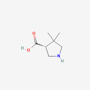 (R)-4,4-Dimethylpyrrolidine-3-carboxylic acid chemical structure (CAS 1314999-39-7)