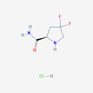 (R)-4,4-Difluoropyrrolidine-2-carboxamide hydrochloride chemical structure (CAS 1315053-41-8)