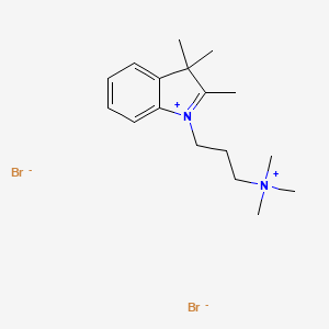 2,3,3-Trimethyl-1-(3-(trimethylammonio)propyl)-3H-indol-1-ium bromide chemical structure (CAS 1315275-89-8)