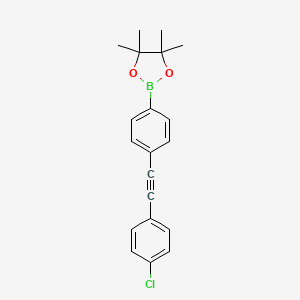2-(4-((4-Chlorophenyl)ethynyl)phenyl)-4,4,5,5-tetramethyl-1,3,2-dioxaborolane chemical structure (CAS 1315281-10-7)