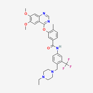 3-((6,7-Dimethoxyquinazolin-4-yl)oxy)-N-(4-((4-ethylpiperazin-1-yl)methyl)-3-(trifluoromethyl)phenyl)-4-methylbenzamide chemical structure (CAS 1315330-17-6)