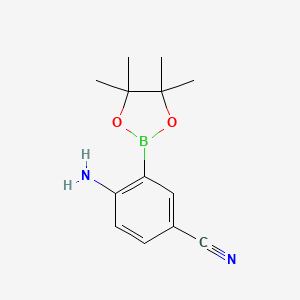 4-Amino-3-(4,4,5,5-tetramethyl-1,3,2-dioxaborolan-2-yl)benzonitrile chemical structure (CAS 1315350-04-9)