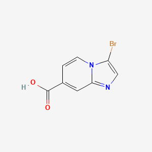 3-Bromoimidazo[1,2-a]pyridine-7-carboxylic acid chemical structure (CAS 1315360-75-8)
