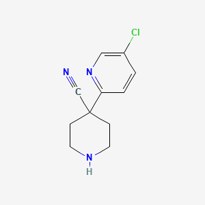 4-(5-Chloropyridin-2-yl)piperidine-4-carbonitrile chemical structure (CAS 1315362-14-1)