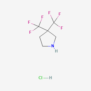 3,3-Bis(trifluoromethyl)pyrrolidine hydrochloride chemical structure (CAS 1315368-84-3)