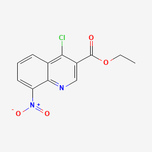 Ethyl 4-chloro-8-nitroquinoline-3-carboxylate chemical structure (CAS 131548-98-6)