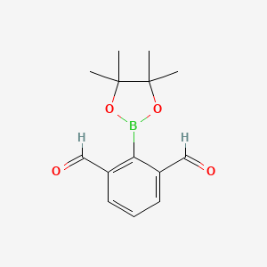 2-(4,4,5,5-Tetramethyl-1,3,2-dioxaborolan-2-yl)isophthalaldehyde chemical structure (CAS 1315513-34-8)