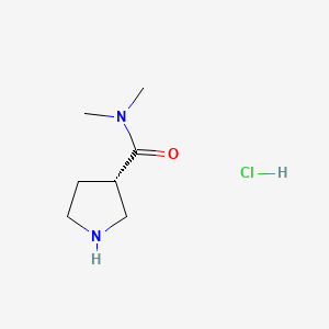 (S)-N,N-Dimethyl-3-pyrrolidinecarboxamide hydrochloride chemical structure (CAS 1315593-37-3)