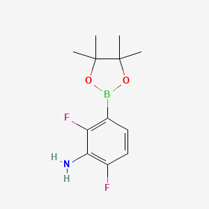 2,6-Difluoro-3-(4,4,5,5-tetramethyl-1,3,2-dioxaborolan-2-yl)aniline chemical structure (CAS 1315692-91-1)