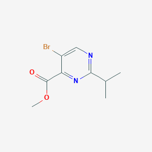 Methyl 5-bromo-2-isopropylpyrimidine-4-carboxylate chemical structure (CAS 1316122-22-1)
