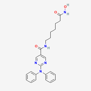 2-(Diphenylamino)-N-(7-(hydroxyamino)-7-oxoheptyl)pyrimidine-5-carboxamide chemical structure (CAS 1316214-52-4)