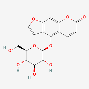 4-(((2S,3R,4S,5S,6R)-3,4,5-Trihydroxy-6-(hydroxymethyl)tetrahydro-2H-pyran-2-yl)oxy)-7H-furo[3,2-g]chromen-7-one chemical structure (CAS 131623-13-7)
