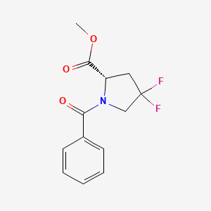 Methyl (S)-1-benzoyl-4,4-difluoropyrrolidine-2-carboxylate chemical structure (CAS 1318130-03-8)