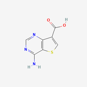 4-Aminothieno[3,2-d]pyrimidine-7-carboxylic acid chemical structure (CAS 1318242-98-6)