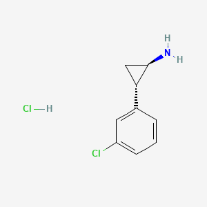 trans-2-(3-Chlorophenyl)cyclopropan-1-amine hydrochloride chemical structure (CAS 131844-46-7)