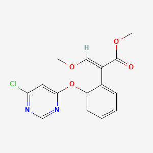 (E)-Methyl 2-(2-((6-chloropyrimidin-4-yl)oxy)phenyl)-3-methoxyacrylate chemical structure (CAS 131860-97-4)