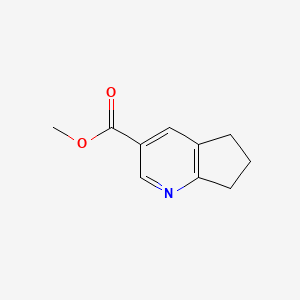 Methyl 6,7-dihydro-5H-cyclopenta[b]pyridine-3-carboxylate chemical structure (CAS 1318759-82-8)