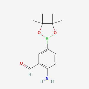 2-Amino-5-(4,4,5,5-tetramethyl-1,3,2-dioxaborolan-2-yl)benzaldehyde chemical structure (CAS 1319197-32-4)