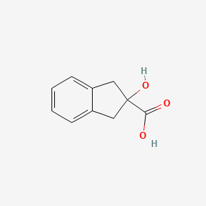 2-Hydroxy-2,3-dihydro-1H-indene-2-carboxylic acid chemical structure (CAS 13193-24-3)