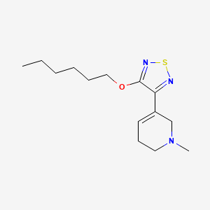 3-(Hexyloxy)-4-(1-methyl-1,2,5,6-tetrahydropyridin-3-yl)-1,2,5-thiadiazole chemical structure (CAS 131986-45-3)