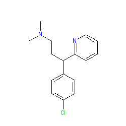 3-(4-Chlorophenyl)-N,N-dimethyl-3-(pyridin-2-yl)propan-1-amine chemical structure (CAS 132-22-9)