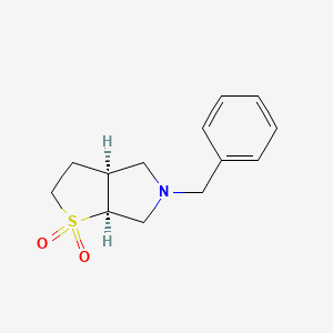rel-(3aS,6aS)-5-Benzylhexahydro-2H-thieno[2,3-c]pyrrole 1,1-dioxide chemical structure (CAS 1320326-66-6)