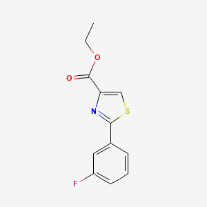 Ethyl 2-(3-fluorophenyl)thiazole-4-carboxylate chemical structure (CAS 132089-37-3)