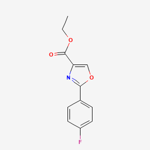 Ethyl 2-(4-fluorophenyl)oxazole-4-carboxylate chemical structure (CAS 132089-42-0)