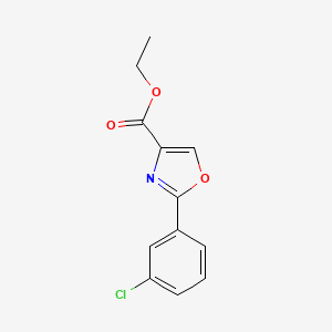 Ethyl 2-(3-chlorophenyl)oxazole-4-carboxylate chemical structure (CAS 132089-43-1)