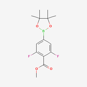 Methyl 2,6-difluoro-4-(4,4,5,5-tetramethyl-1,3,2-dioxaborolan-2-yl)benzoate chemical structure (CAS 1321613-00-6)