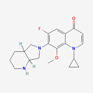 1-Cyclopropyl-6-fluoro-8-methoxy-7-((4aS,7aS)-octahydro-6H-pyrrolo[3,4-b]pyridin-6-yl)quinolin-4(1H)-one chemical structure (CAS 1322062-57-6)