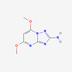 5,7-Dimethoxy-[1,2,4]triazolo[1,5-a]pyrimidin-2-amine chemical structure (CAS 13223-43-3)