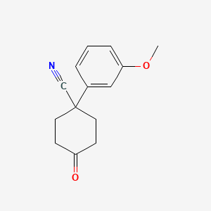 1-(3-Methoxyphenyl)-4-oxocyclohexanecarbonitrile chemical structure (CAS 13225-34-8)
