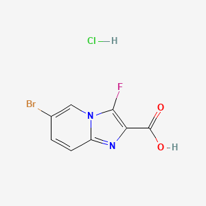 6-Bromo-3-fluoroimidazo[1,2-a]pyridine-2-carboxylic acid hydrochloride chemical structure (CAS 1322749-73-4)