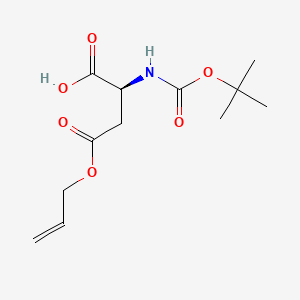 (S)-4-(Allyloxy)-2-((tert-butoxycarbonyl)amino)-4-oxobutanoic acid chemical structure (CAS 132286-77-2)