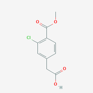 2-(3-Chloro-4-(methoxycarbonyl)phenyl)acetic acid chemical structure (CAS 1324054-68-3)