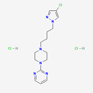 2-(4-(4-(4-Chloro-1H-pyrazol-1-yl)butyl)piperazin-1-yl)pyrimidine dihydrochloride chemical structure (CAS 132449-89-9)