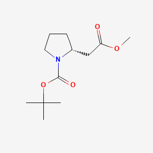 (R)-tert-Butyl 2-(2-methoxy-2-oxoethyl)pyrrolidine-1-carboxylate chemical structure (CAS 132482-05-4)