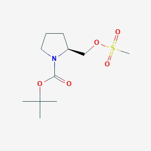 tert-butyl(2S)-2-{[(methylsulfonyl)oxy]methyl}-pyrrolidine-1-carboxylate chemical structure (CAS 132482-09-8)