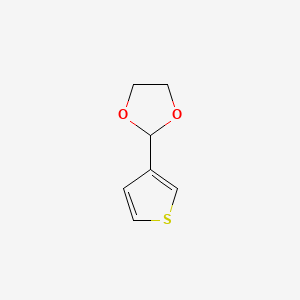 2-(Thiophen-3-yl)-1,3-dioxolane chemical structure (CAS 13250-82-3)