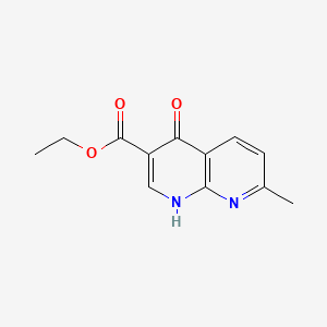 Ethyl 4-hydroxy-7-methyl-1,8-naphthyridine-3-carboxylate chemical structure (CAS 13250-96-9)