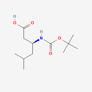 (S)-3-((tert-Butoxycarbonyl)amino)-5-methylhexanoic acid chemical structure (CAS 132549-43-0)