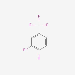 2-Fluoro-1-iodo-4-(trifluoromethyl)benzene chemical structure (CAS 132554-73-5)