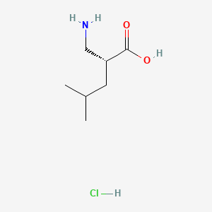 (R)-2-(Aminomethyl)-4-methylpentanoic acid hydrochloride chemical structure (CAS 132605-95-9)